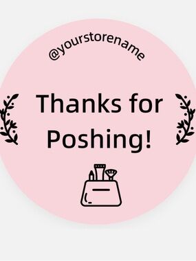200 Custom Pink "Thanks for Poshing!" Stickers